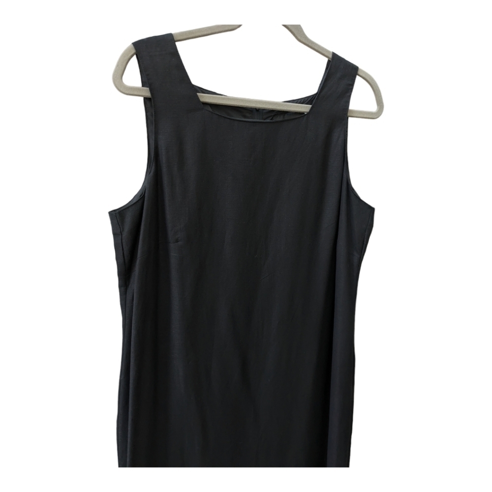 Melissa Harper linen blend black sleeveless summer maxi dress - Picture 2 of 4